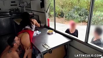 Latina taco-girl got fucked in front of customers – Lilly Hall