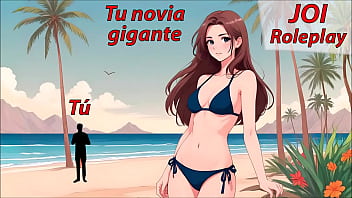 JOI hentai with a giant woman. Audio Roleplay in Spanish.