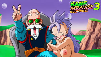 Kame Paradise 3 – West Supreme Kai gets saved by Roshi’s huge cock