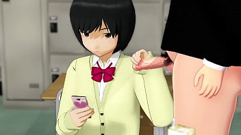 [MMD] School Girl Handjob Cumshot