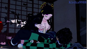 Mitsuri Kanroji and Shinobu Kocho and Daki and Tanjiro Kamado have intense sex – Demon Slayer Kimetsu no Yaiba Hentai