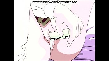 Pink-haired hentai teen masturbating