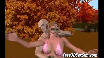 Sexy 3D cartoon hottie getting fucked outdoors