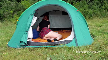 Sweet nudist ginger in the tent